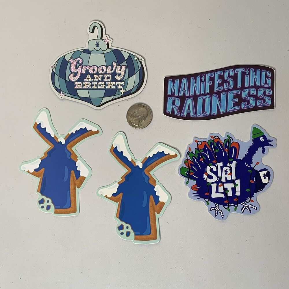 Dutch Bros Sticker Lot 5 Groovy And Bright Manifesting Radness Turkey Stay Lit